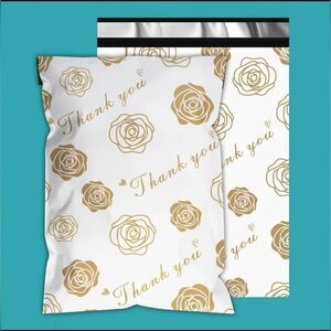 ThankYou Golden Rose Print Waterproof SelfSealing Polymailer 15 packs